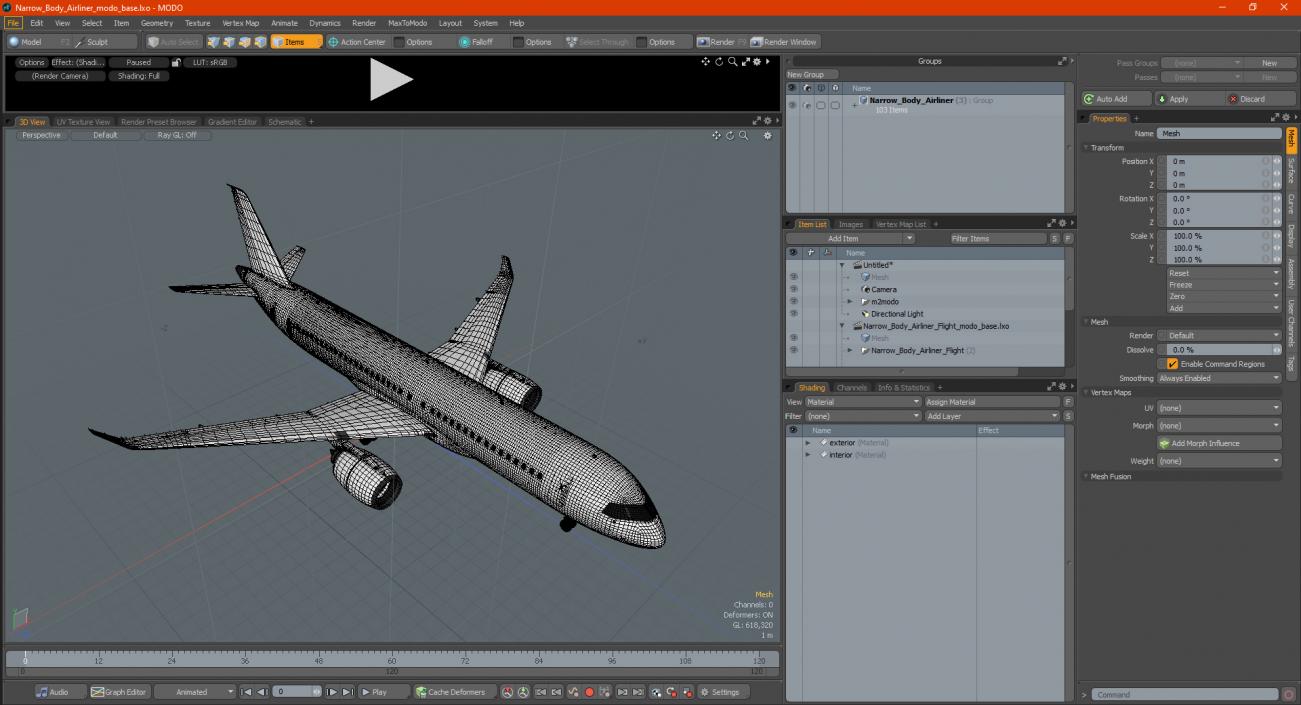 3D model Narrow Body Airliner