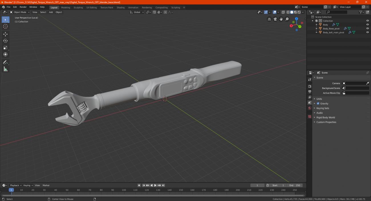 3D model Digital Torque Wrench OFF