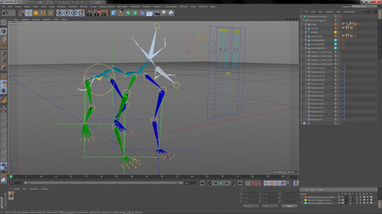 Marmot Rigged for Cinema 4D 3D