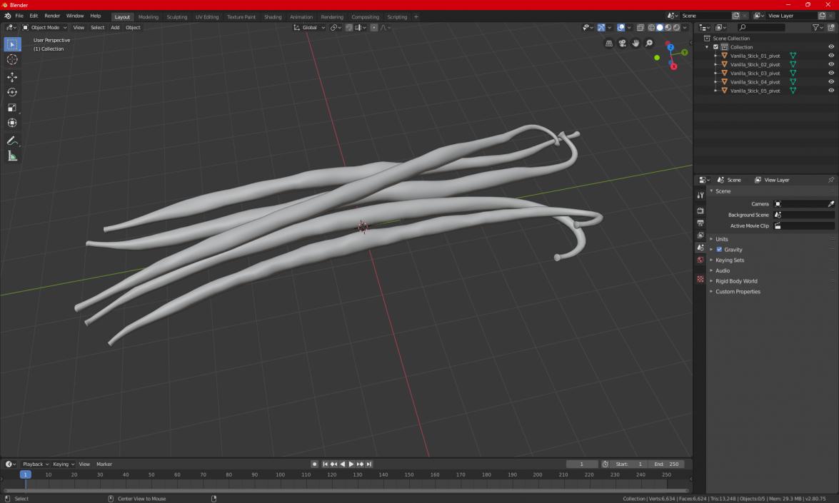 Vanilla Sticks 3D model