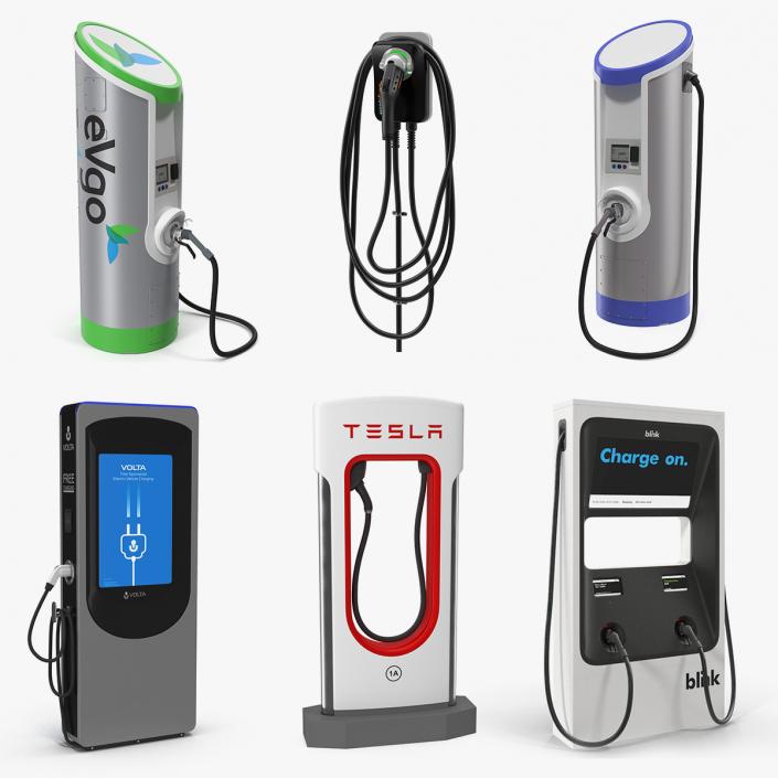 3D Electric Vehicle Chargers Collection 3 model