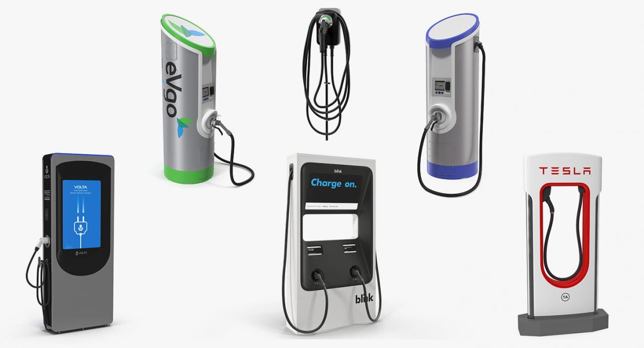 3D Electric Vehicle Chargers Collection 3 model