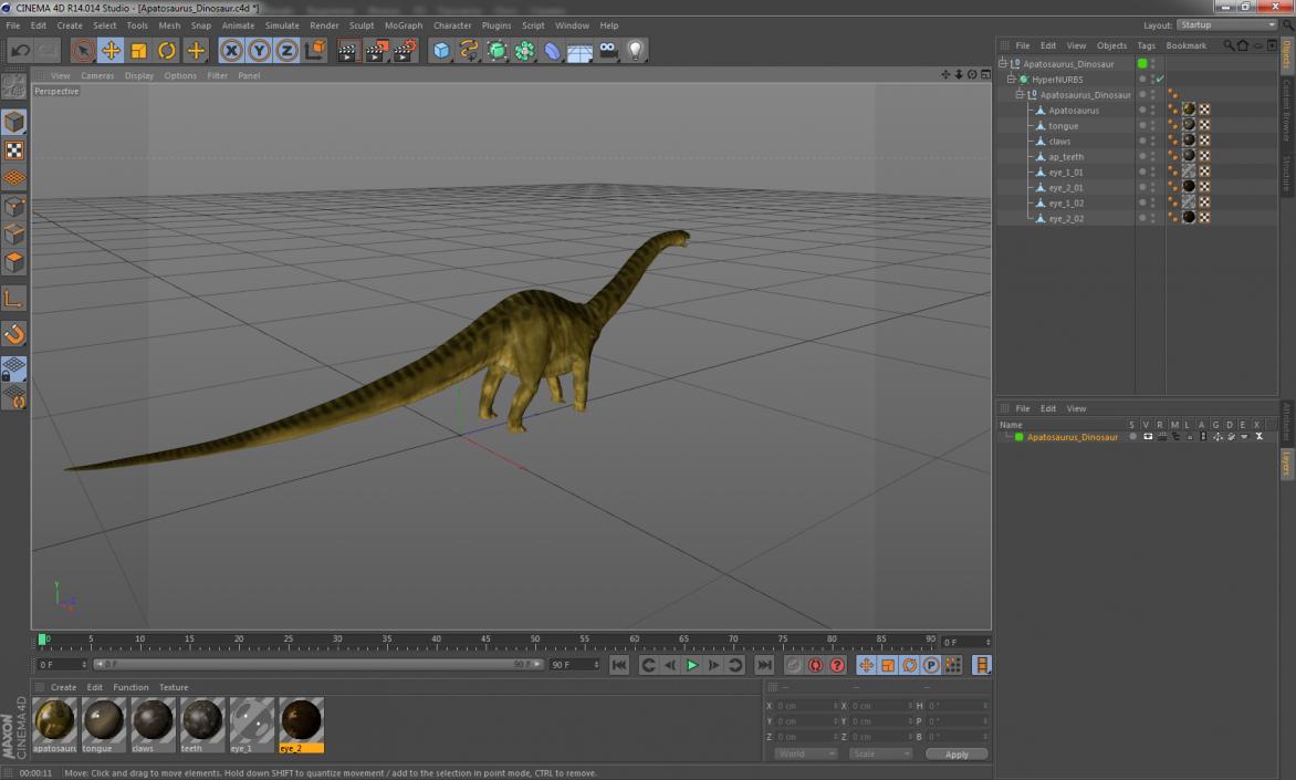 3D model Apatosaurus Dinosaur