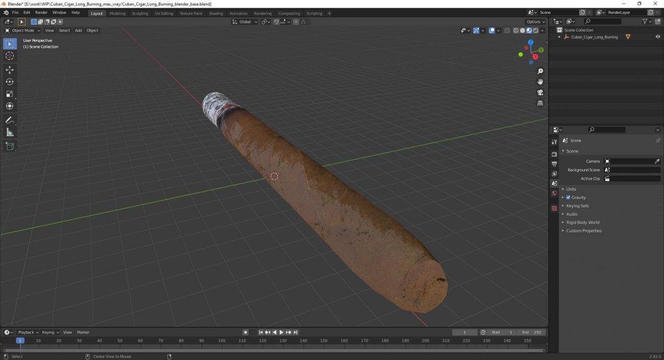 Cuban Cigar Long Burning 3D model