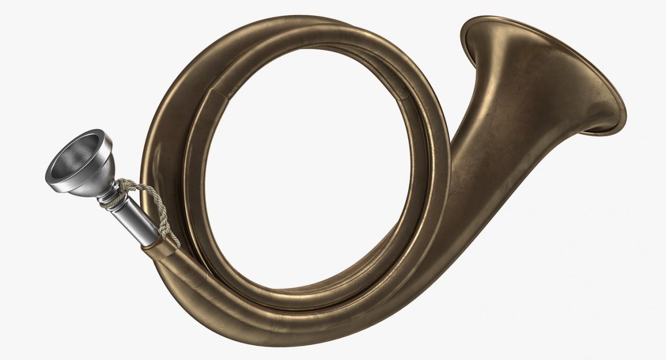 Old Hunting Horn Brass 3D