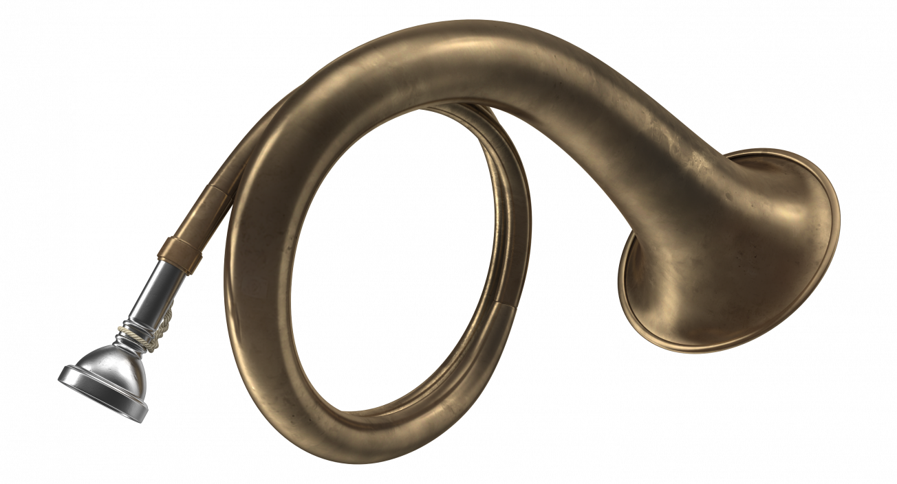 Old Hunting Horn Brass 3D