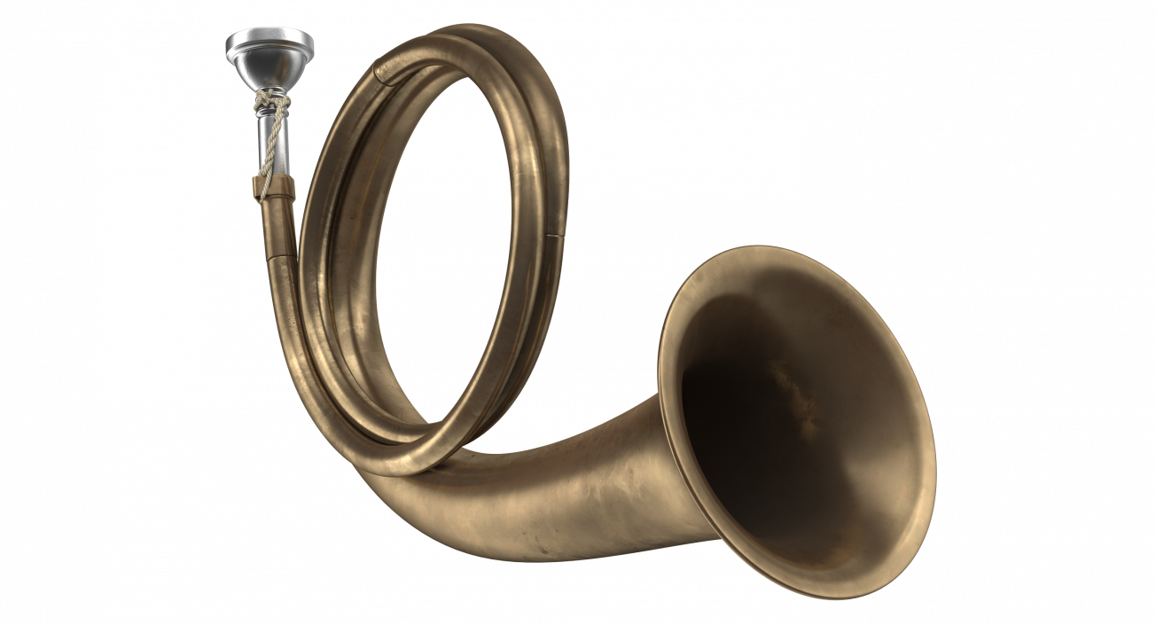 Old Hunting Horn Brass 3D