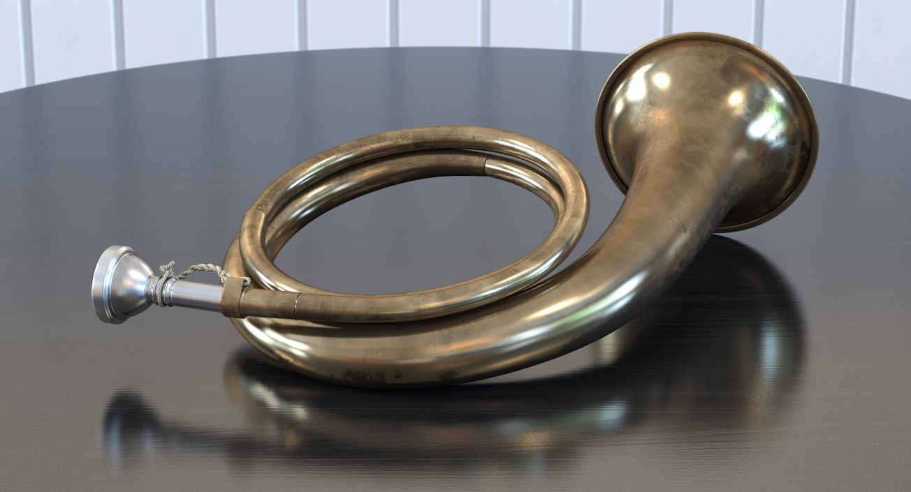 Old Hunting Horn Brass 3D