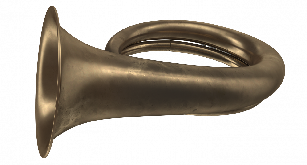 Old Hunting Horn Brass 3D