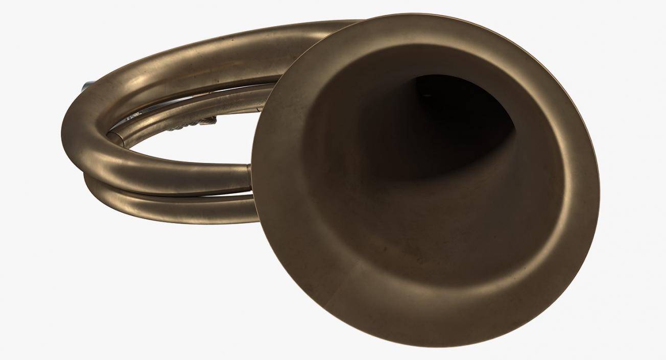 Old Hunting Horn Brass 3D