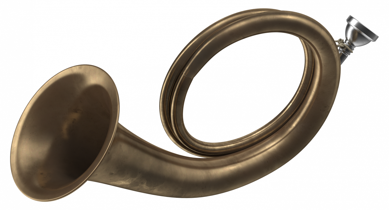 Old Hunting Horn Brass 3D