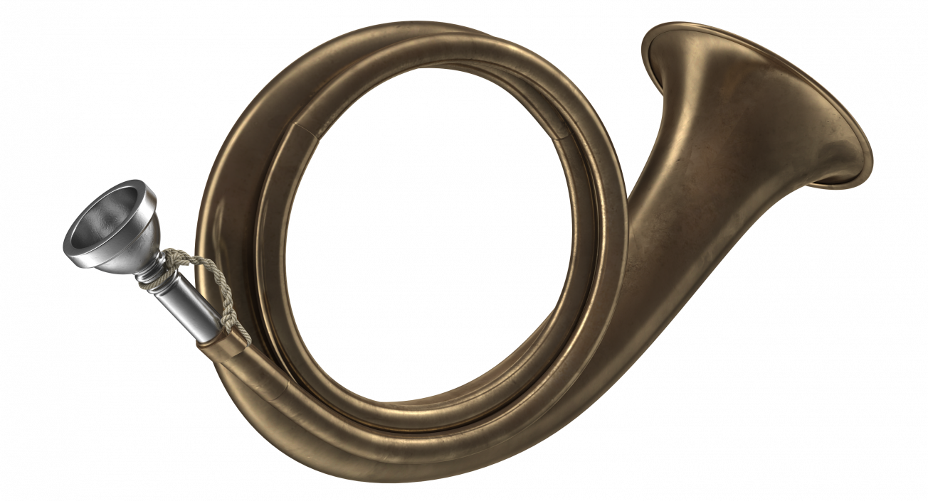 Old Hunting Horn Brass 3D