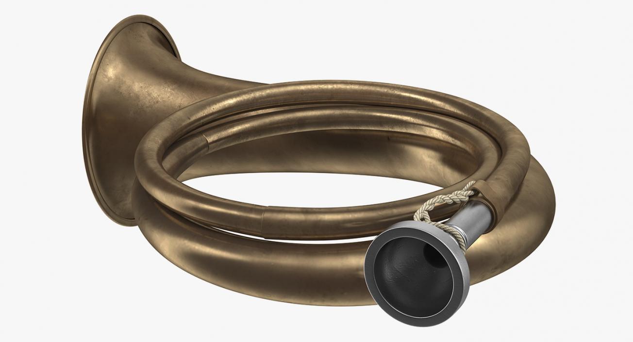 Old Hunting Horn Brass 3D