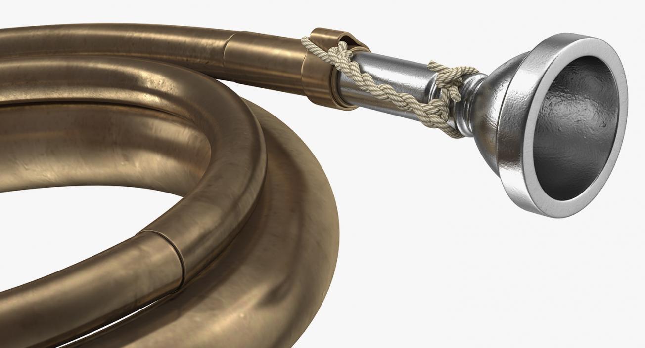 Old Hunting Horn Brass 3D