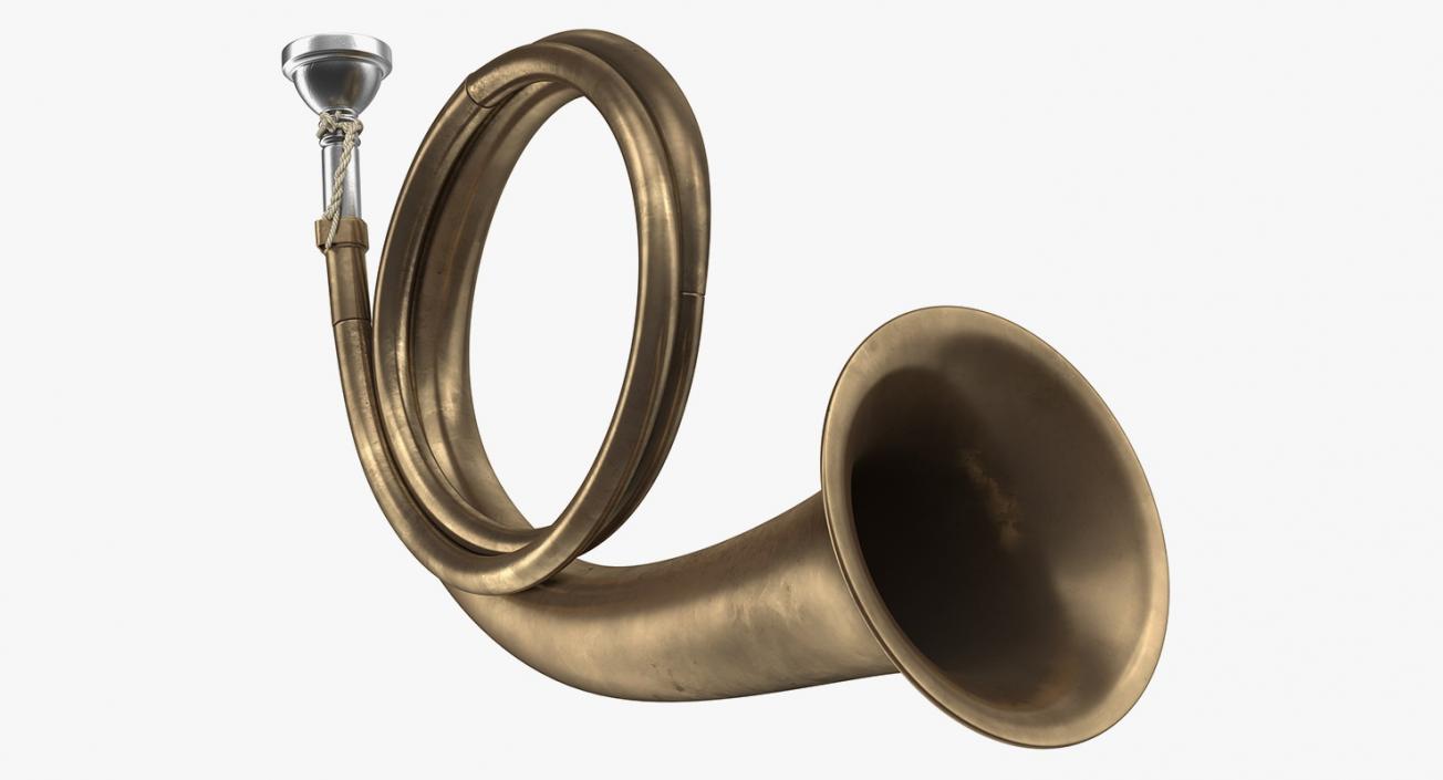 Old Hunting Horn Brass 3D