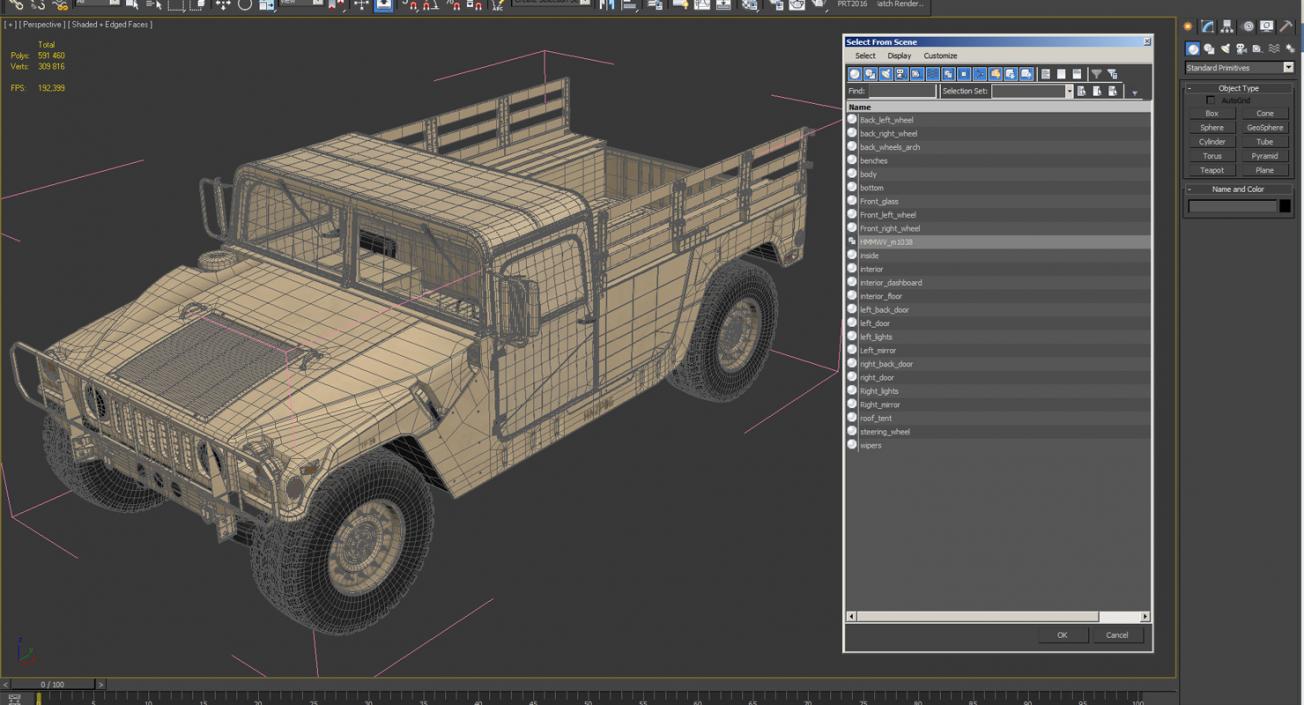 Military Cargo Troop Carrier HMMWV m1038 Desert 3D