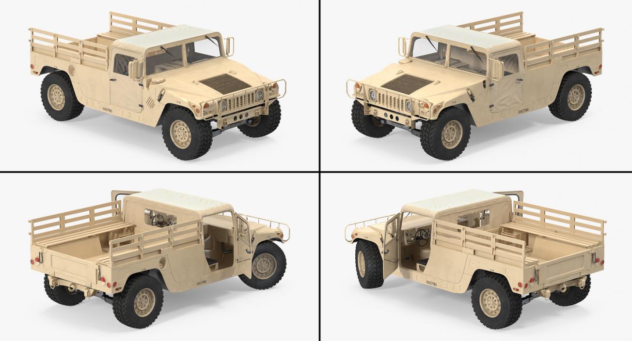 Military Cargo Troop Carrier HMMWV m1038 Desert 3D