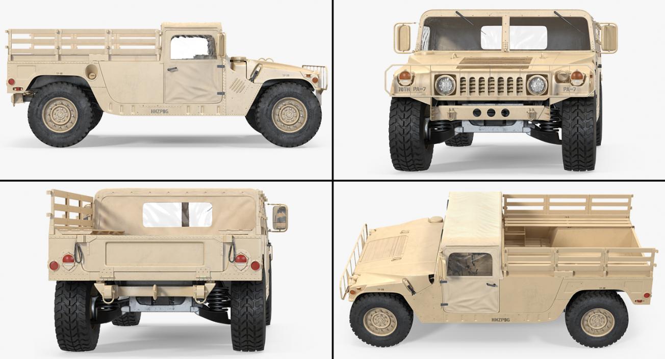 Military Cargo Troop Carrier HMMWV m1038 Desert 3D