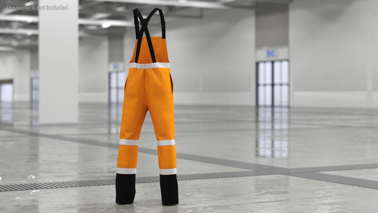 High Visibility Rain Overalls 3D model