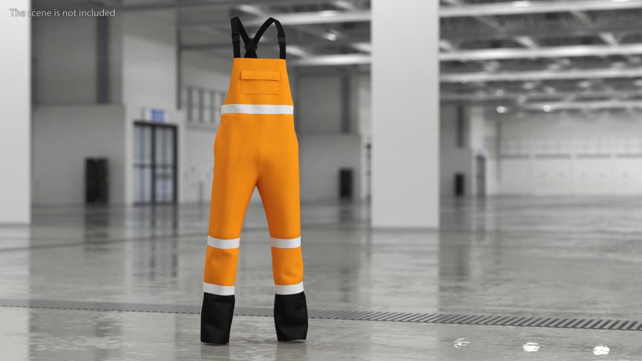 High Visibility Rain Overalls 3D model