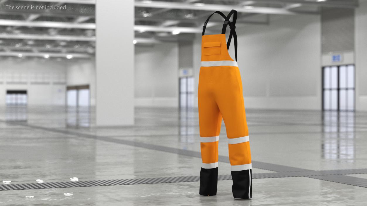 High Visibility Rain Overalls 3D model