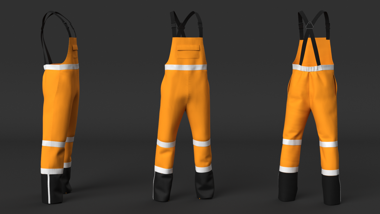 High Visibility Rain Overalls 3D model