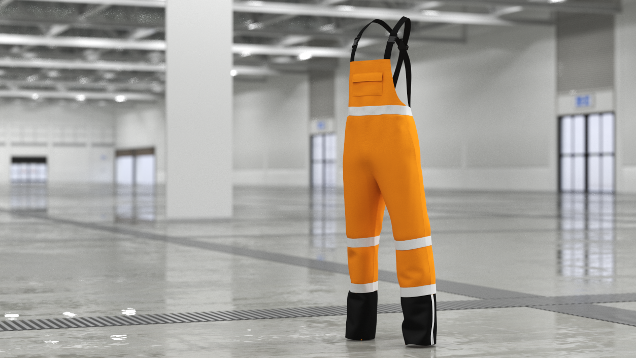 High Visibility Rain Overalls 3D model