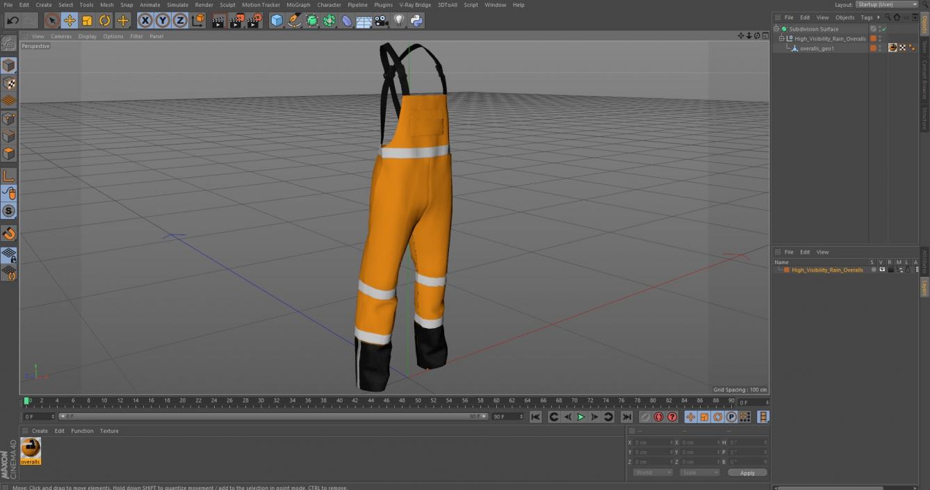 High Visibility Rain Overalls 3D model