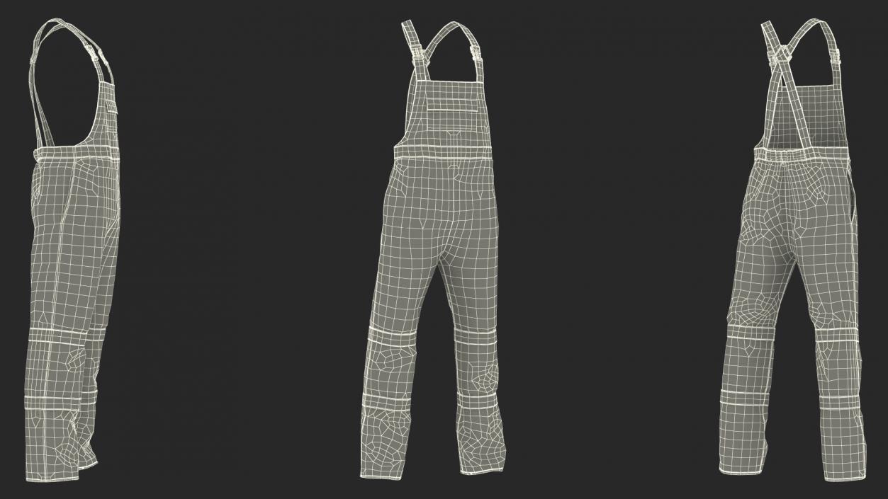 High Visibility Rain Overalls 3D model