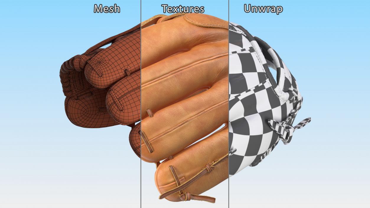 Pro Series Baseball Glove Fur 3D model