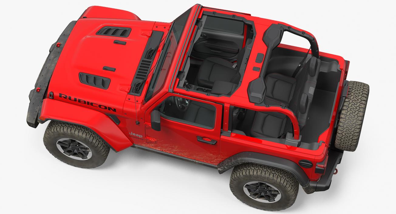 3D JEEP Wrangler JK Rubicon Sport Dirty Rigged model