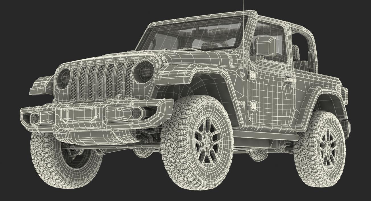 3D JEEP Wrangler JK Rubicon Sport Dirty Rigged model