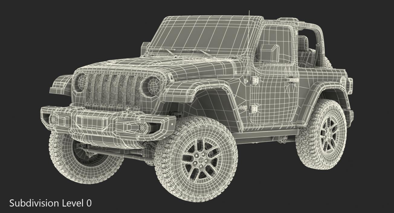 3D JEEP Wrangler JK Rubicon Sport Dirty Rigged model