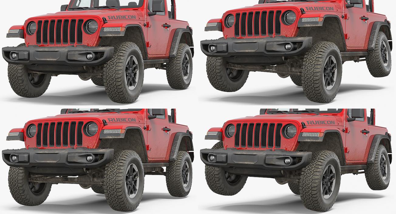 3D JEEP Wrangler JK Rubicon Sport Dirty Rigged model