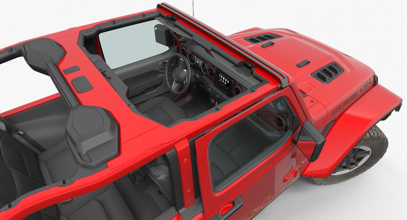 3D JEEP Wrangler JK Rubicon Sport Dirty Rigged model