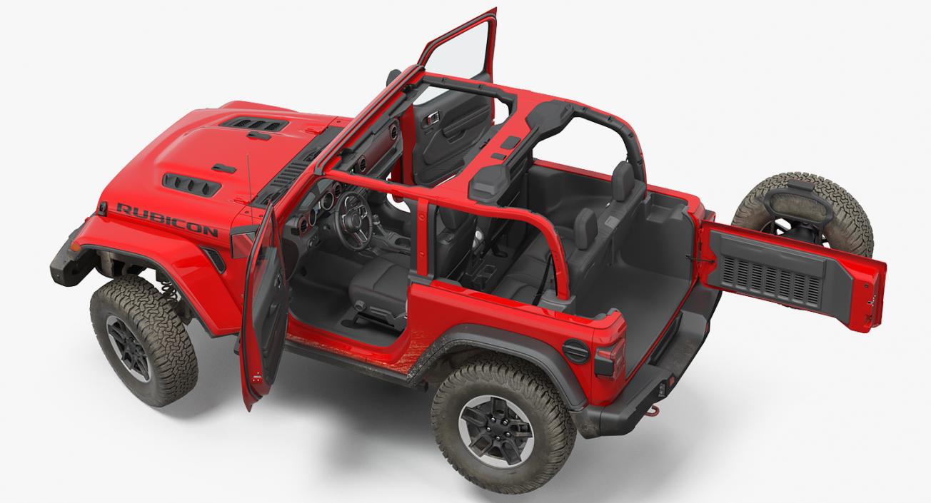 3D JEEP Wrangler JK Rubicon Sport Dirty Rigged model