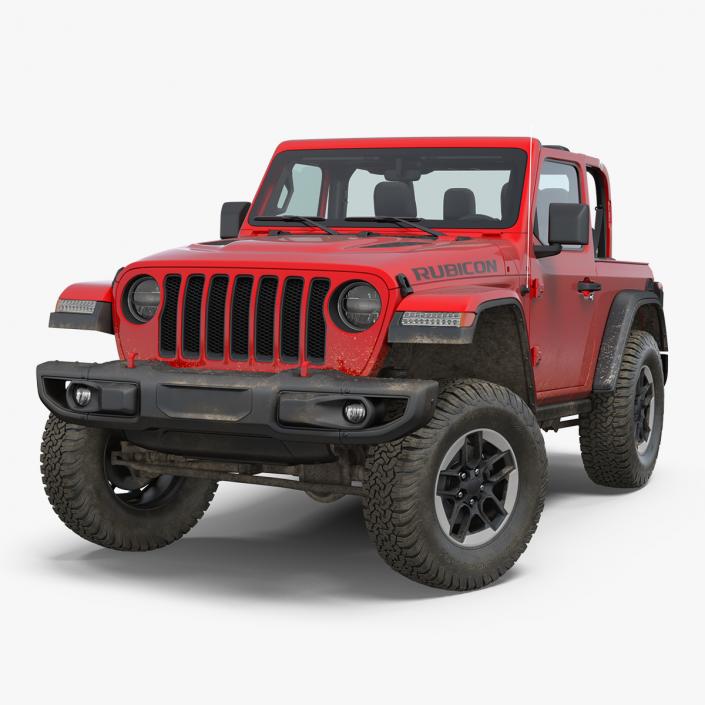 3D JEEP Wrangler JK Rubicon Sport Dirty Rigged model