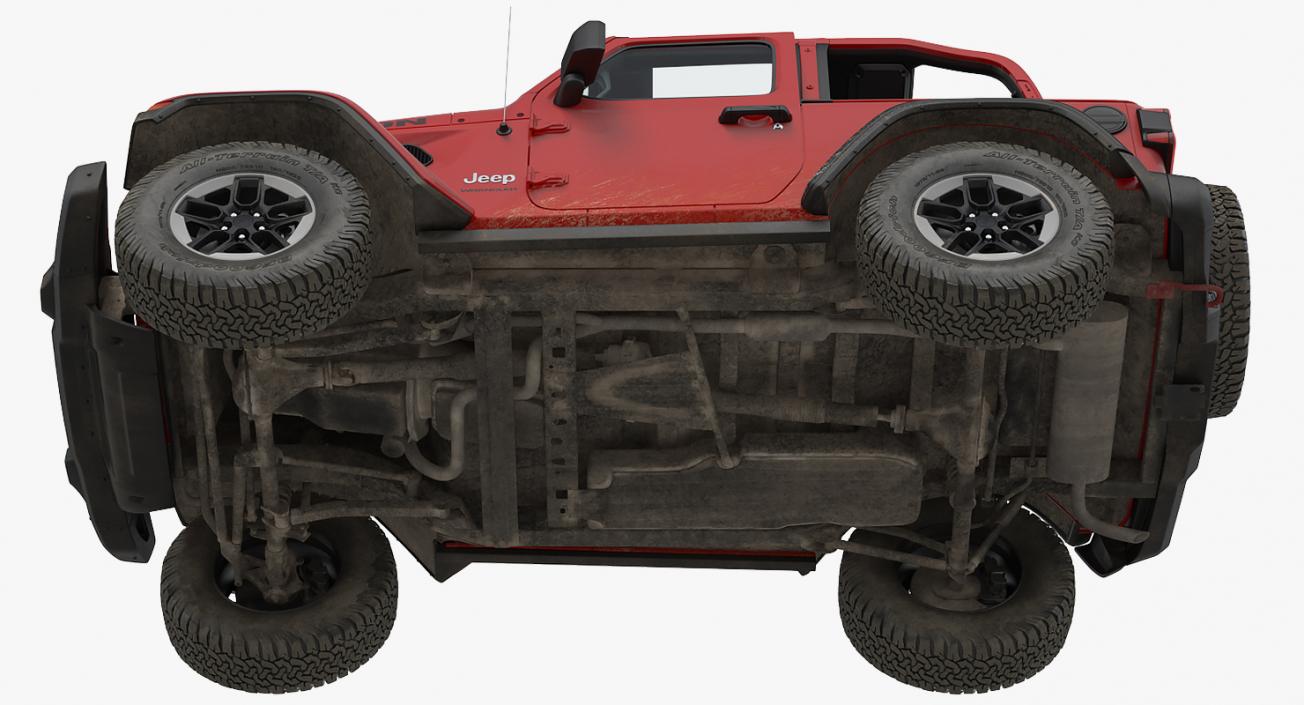 3D JEEP Wrangler JK Rubicon Sport Dirty Rigged model