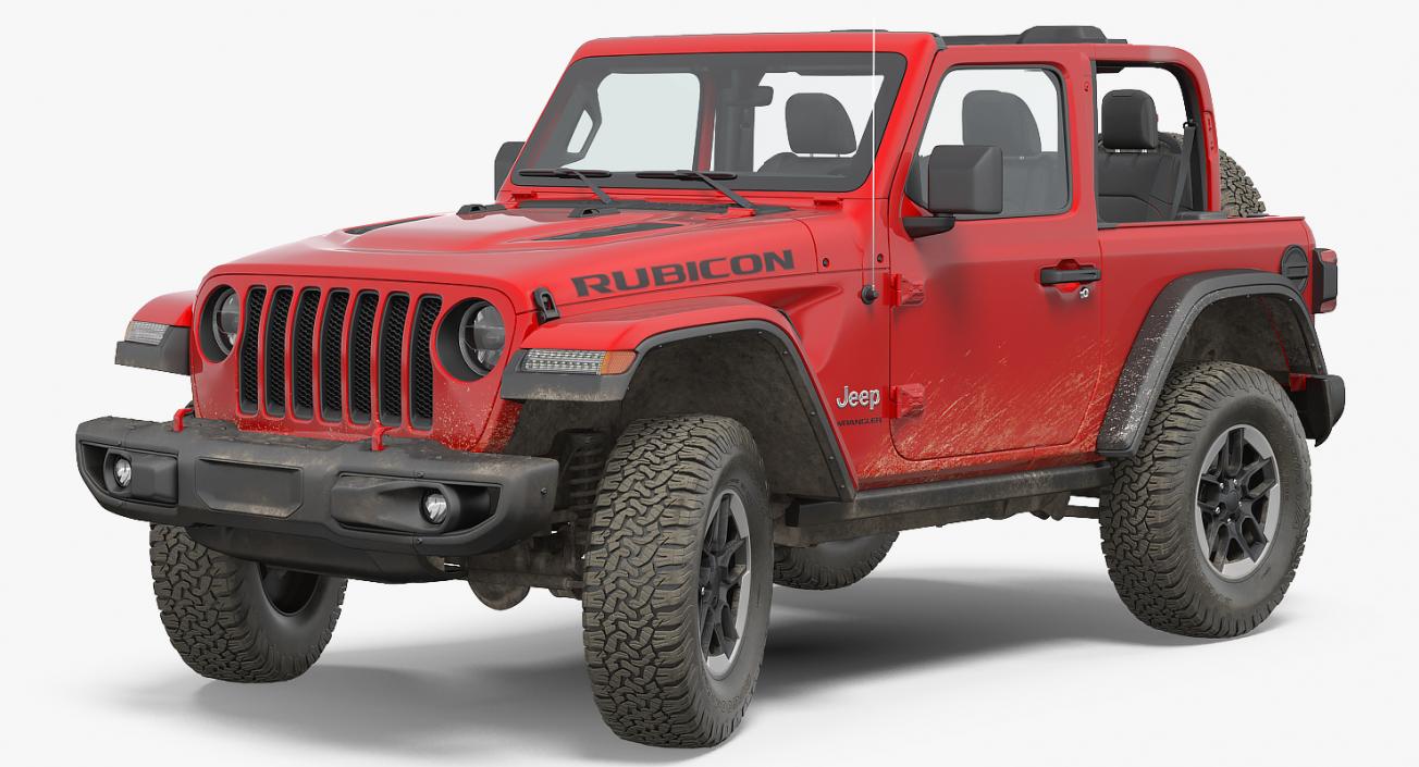 3D JEEP Wrangler JK Rubicon Sport Dirty Rigged model