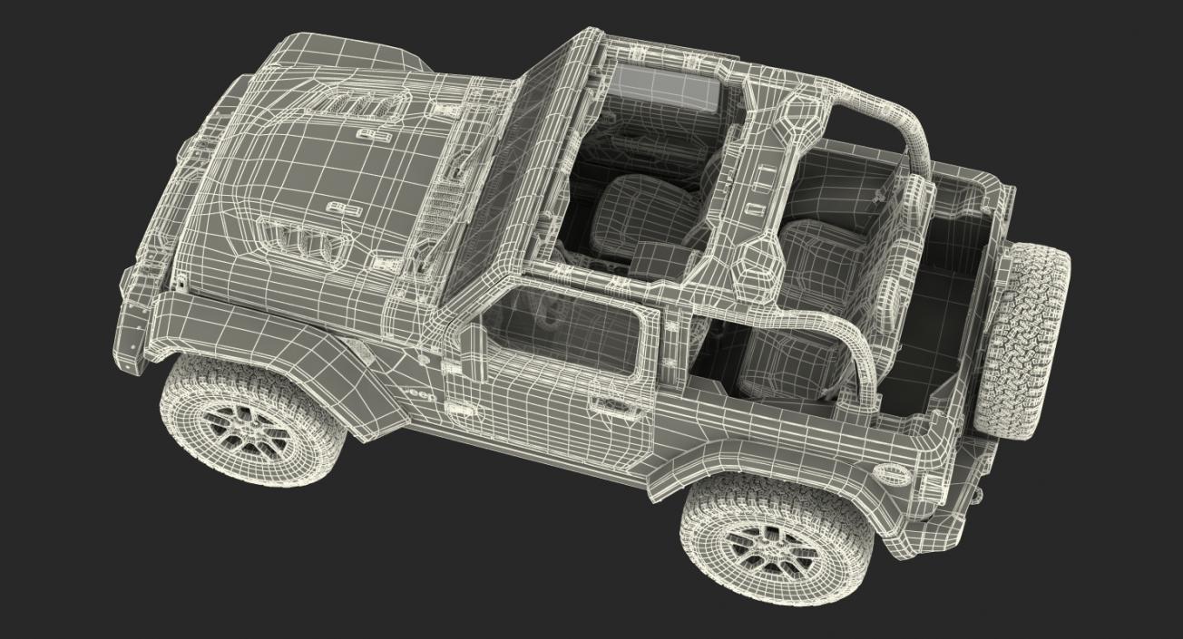 3D JEEP Wrangler JK Rubicon Sport Dirty Rigged model