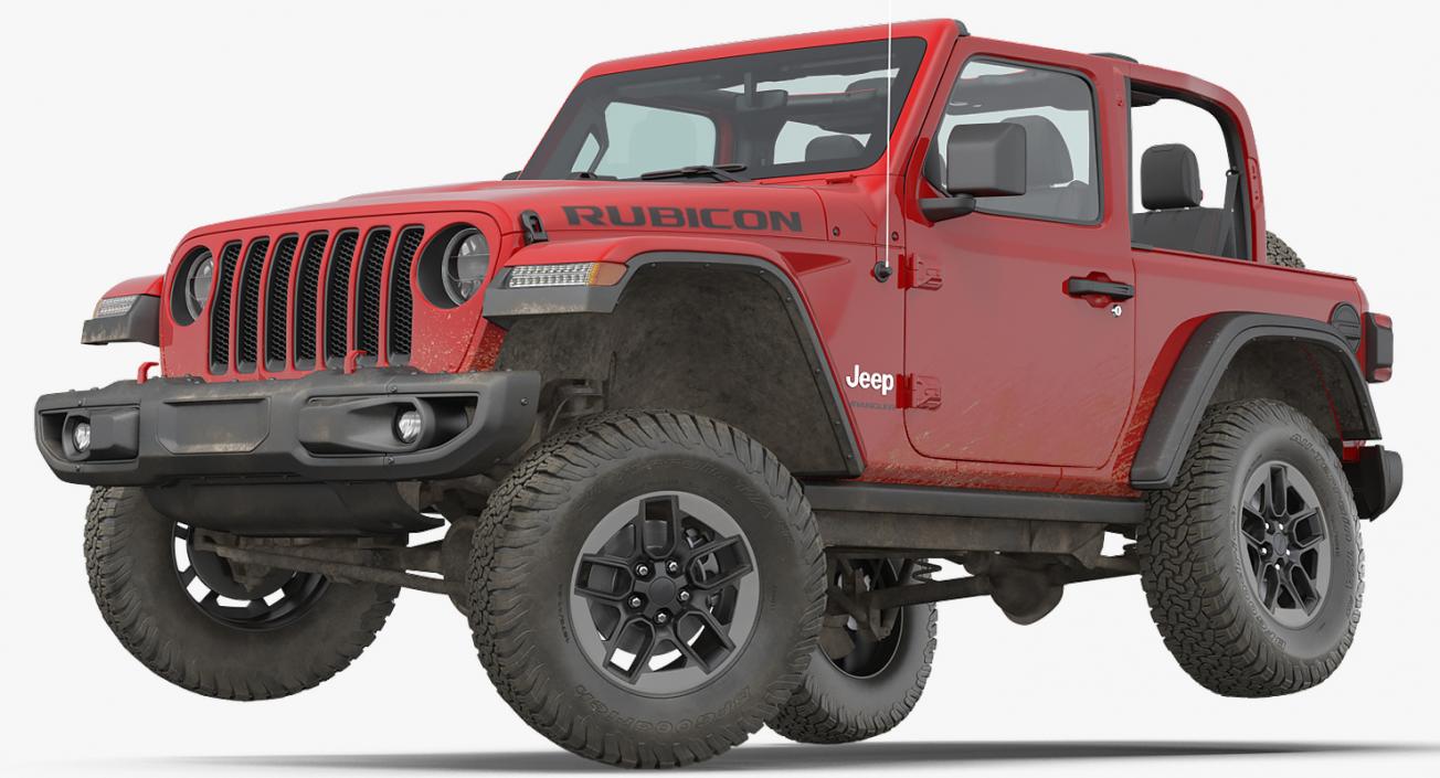 3D JEEP Wrangler JK Rubicon Sport Dirty Rigged model