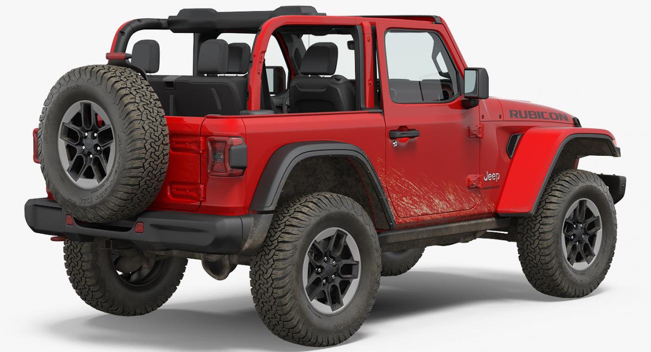 3D JEEP Wrangler JK Rubicon Sport Dirty Rigged model