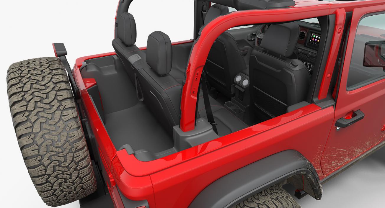 3D JEEP Wrangler JK Rubicon Sport Dirty Rigged model