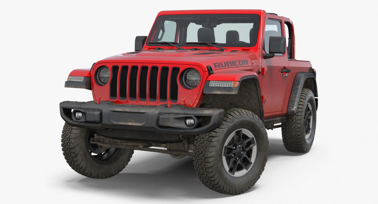 3D JEEP Wrangler JK Rubicon Sport Dirty Rigged model