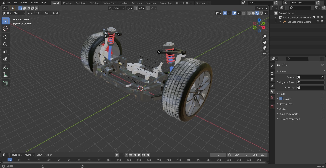 3D Car Suspension System 2 model