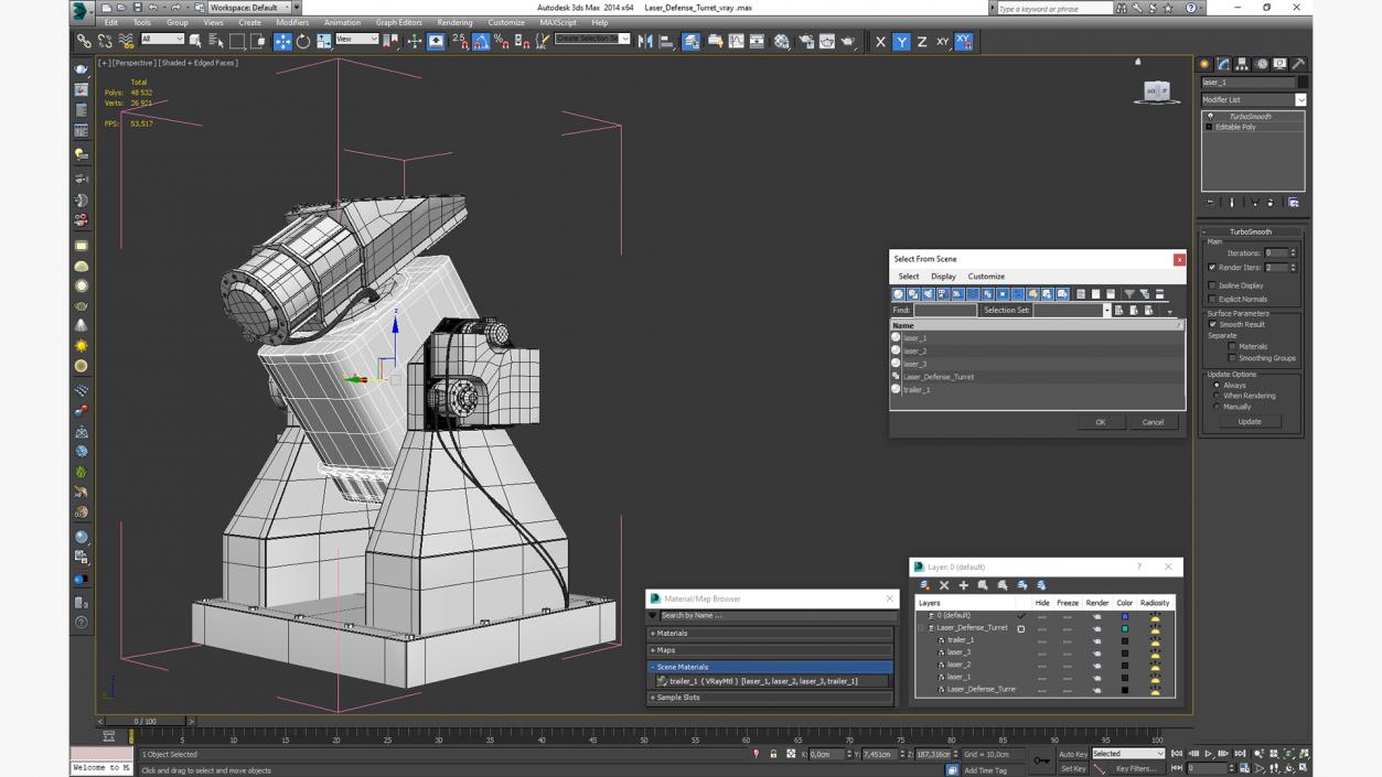 3D model Laser Defense Turret