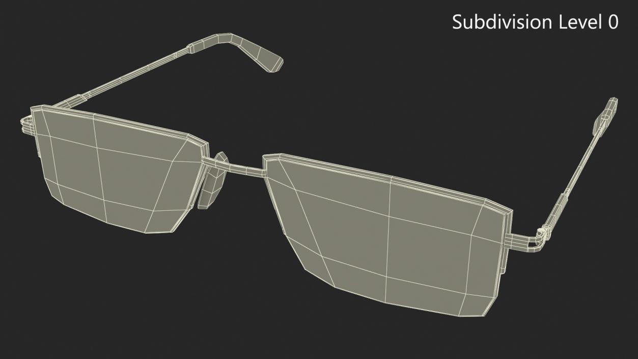 3D Rectangular Glasses with Dark Lenses