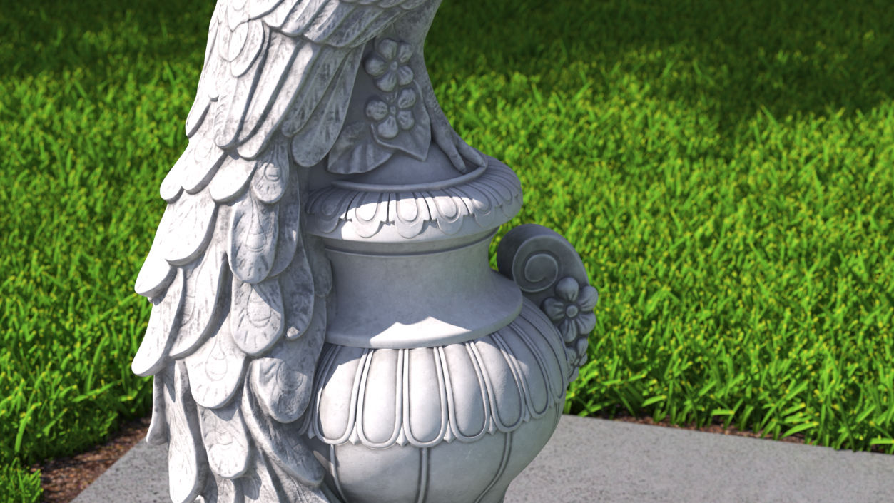 3D Peacock Statue Marble