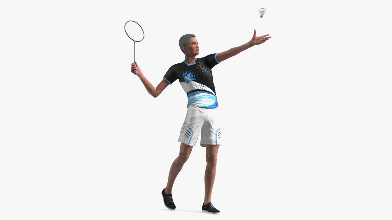 3D model Senior Chinese Badminton Player Man