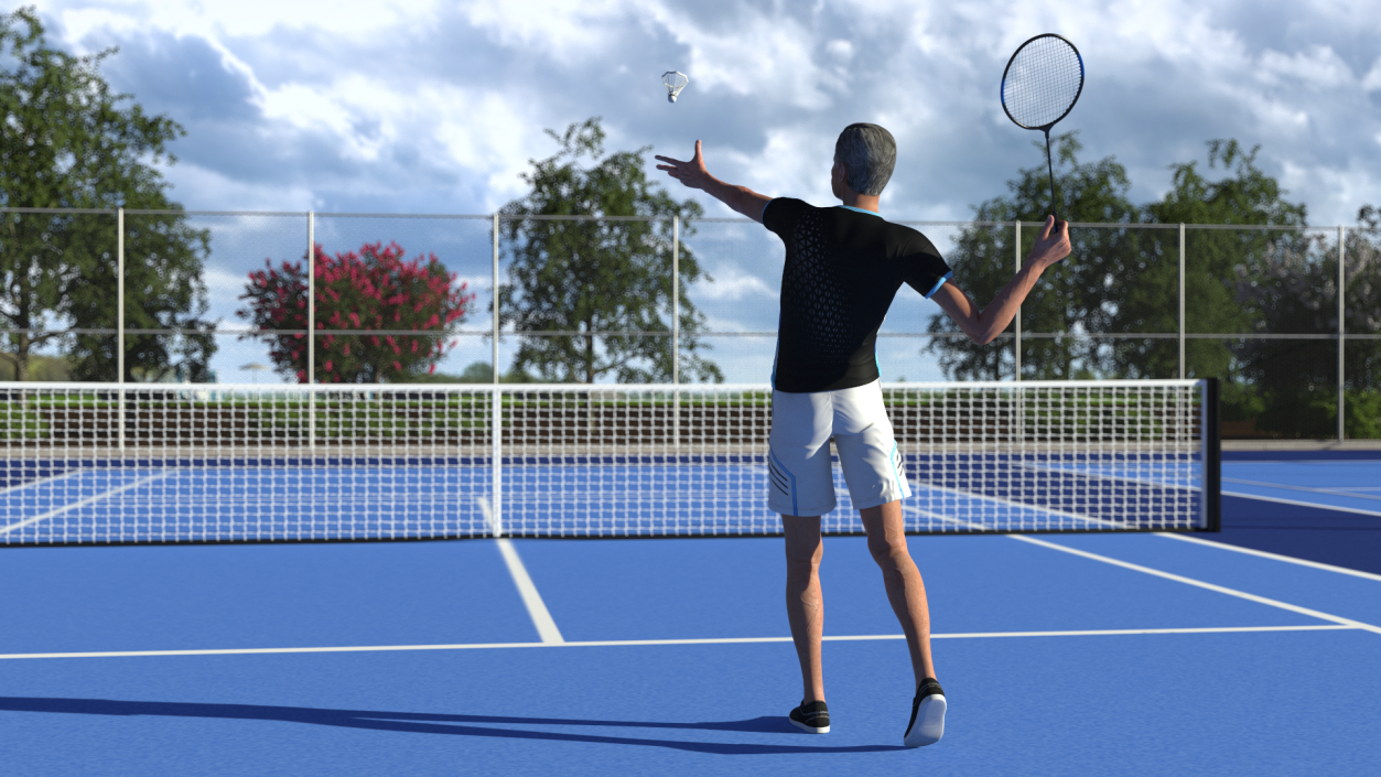 3D model Senior Chinese Badminton Player Man